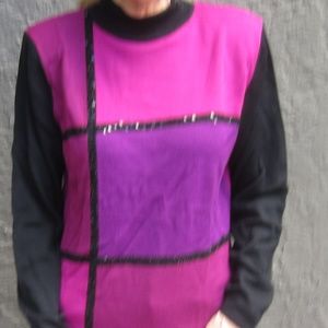 Purple and black sweater with sequins SZ Small